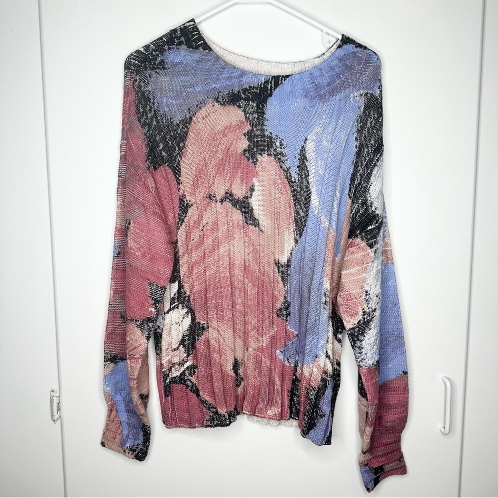 NWT NIC+ZOE Autumn Bloom Ribbed Sweater Size Medium - Picture 3 of 8